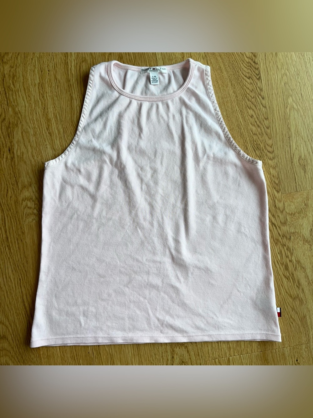 Tommy Hilfiger Sleepwear Women's Pink 100% Cotton Scoop Neck Tank Top L